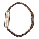 Wooden Watch Band For Apple Watch Series 7 45mm / 6 & SE & 5 & 4 44mm / 3 & 2 & 1 42mm(Dark Brown)