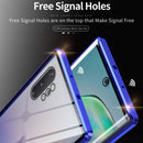 For Samsung Galaxy Note 8 Magnetic Metal Frame Double-sided Tempered Glass Case(Gold)