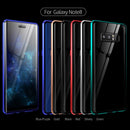 For Samsung Galaxy Note 8 Magnetic Metal Frame Double-sided Tempered Glass Case(Gold)