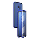 For Samsung Galaxy S9 Magnetic Metal Frame Double-sided Tempered Glass Case(Blue Purple)
