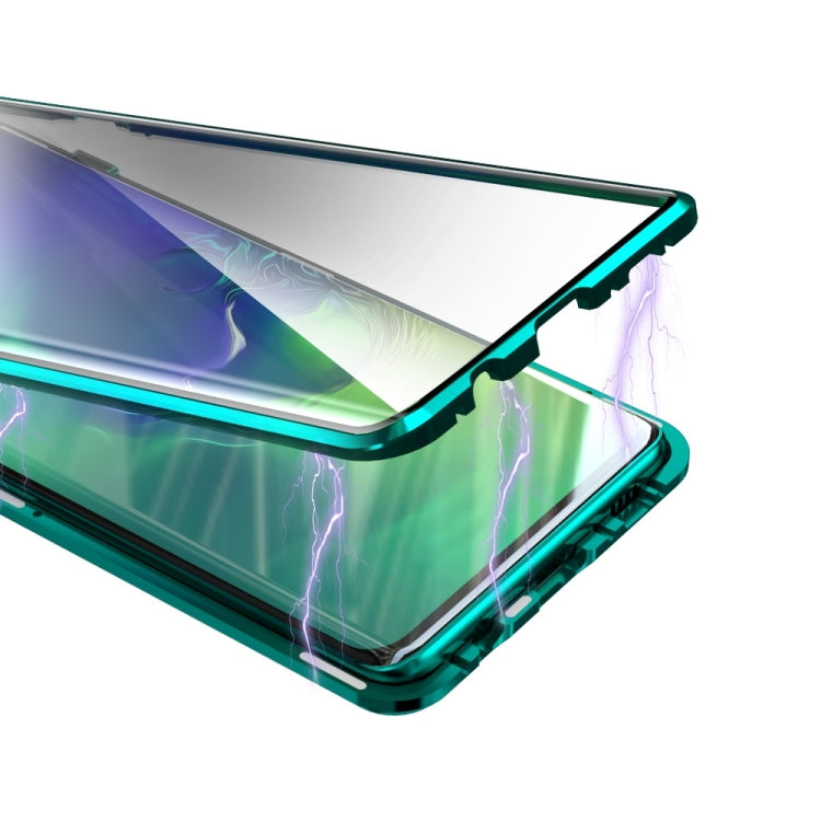 For Samsung Galaxy S10 Magnetic Metal Frame Double-sided Tempered Glass Case(Black)