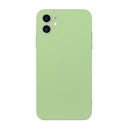 For iPhone 12 Straight Edge Solid Color TPU Shockproof Case(Matcha Green)