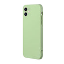 For iPhone 12 Straight Edge Solid Color TPU Shockproof Case(Matcha Green)