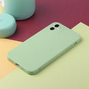For iPhone 12 Straight Edge Solid Color TPU Shockproof Case(Matcha Green)