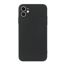 For iPhone 12 Straight Edge Solid Color TPU Shockproof Case(Black)