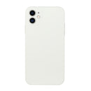 Straight Edge Solid Color TPU Shockproof Case For iPhone 12(White)