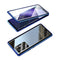 For Samsung Galaxy Note20 Ultra Magnetic Metal Frame Double-sided Tempered Glass Case(Blue)