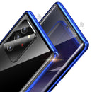 For Samsung Galaxy Note20 Ultra Magnetic Metal Frame Double-sided Tempered Glass Case(Blue)