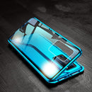 For Huawei P40 Pro Magnetic Metal Frame Double-sided Tempered Glass Case(Bright Black)