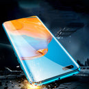 For Huawei P40 Pro Magnetic Metal Frame Double-sided Tempered Glass Case(Bright Black)