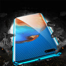 For Huawei P40 Pro Magnetic Metal Frame Double-sided Tempered Glass Case(Bright Black)