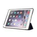 3-folding Skin Texture Horizontal Flip TPU + PU Leather Case with Holder For iPad 9.7 (2018) / 9.7 (2017) / air / air2(Navy Blue)