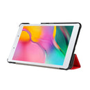 3-folding Skin Texture Horizontal Flip TPU + PU Leather Case with Holder For Samsung Galaxy Tab A 8.0 (2019) T290 / T295(Red)