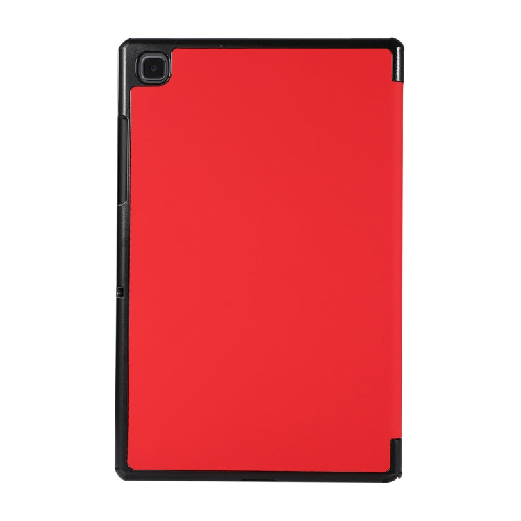 3-folding Skin Texture Horizontal Flip TPU + PU Leather Case with Holder For Samsung Galaxy Tab A7 10.4(2020) T500 / T505(Red)
