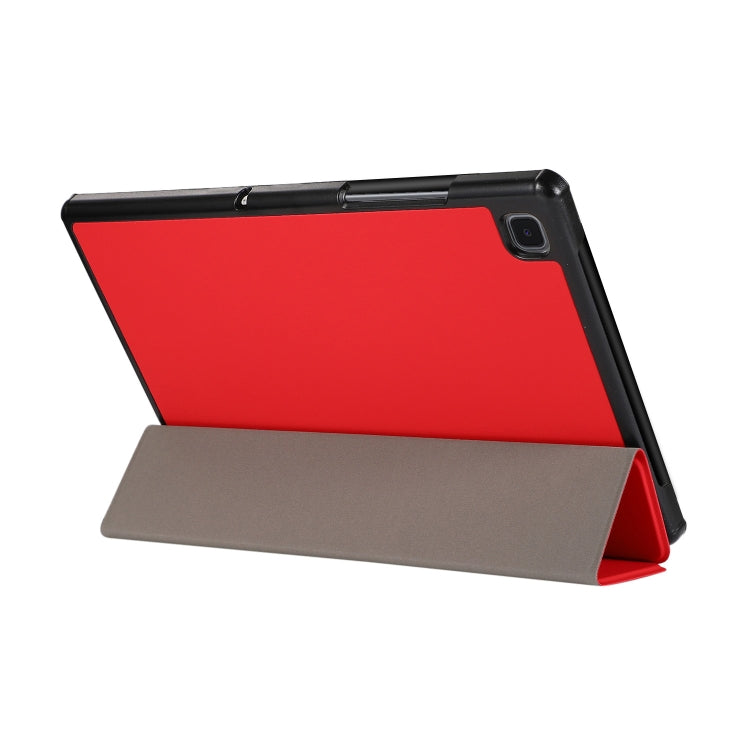 3-folding Skin Texture Horizontal Flip TPU + PU Leather Case with Holder For Samsung Galaxy Tab A7 10.4(2020) T500 / T505(Red)