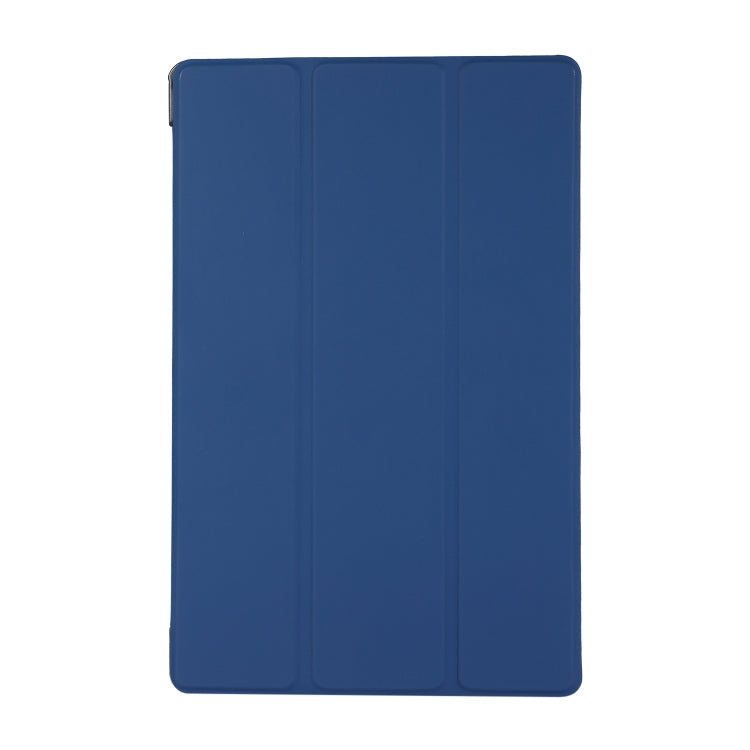 3-folding Skin Texture Horizontal Flip TPU + PU Leather Case with Holder For Samsung Galaxy Tab A7 10.4(2020) T500 / T505(Navy Blue)