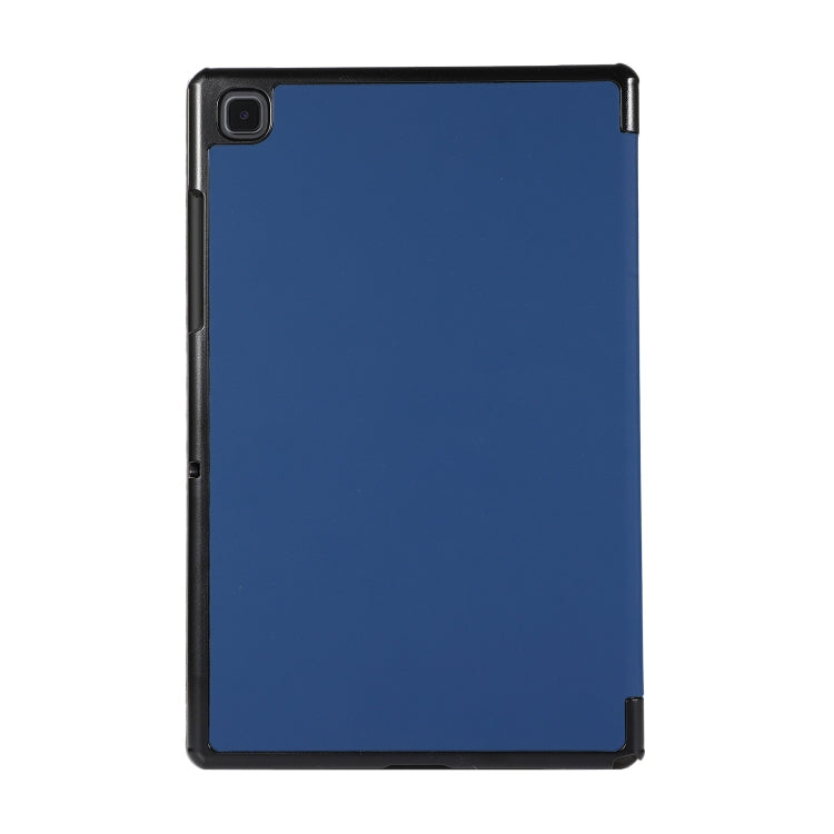 3-folding Skin Texture Horizontal Flip TPU + PU Leather Case with Holder For Samsung Galaxy Tab A7 10.4(2020) T500 / T505(Navy Blue)