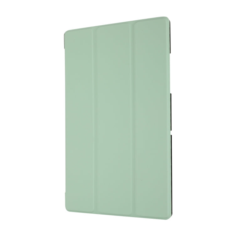3-folding Skin Texture Horizontal Flip TPU + PU Leather Case with Holder For Samsung Galaxy Tab A7 10.4(2020) T500 / T505(Mint Green)