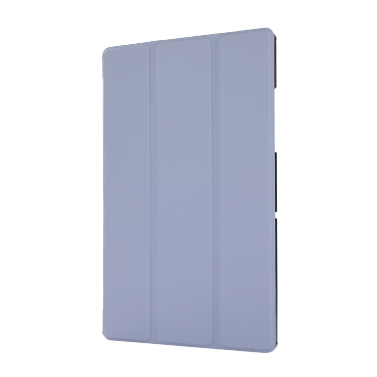 3-folding Skin Texture Horizontal Flip TPU + PU Leather Case with Holder For Samsung Galaxy Tab A7 10.4(2020) T500 / T505(Lavender Grey)