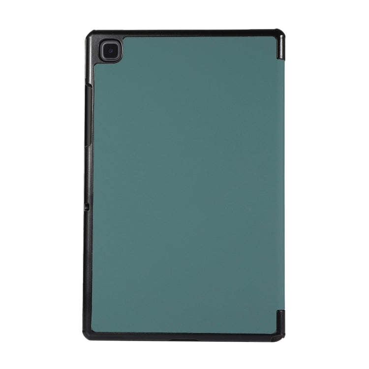 3-folding Skin Texture Horizontal Flip TPU + PU Leather Case with Holder For Samsung Galaxy Tab A7 10.4(2020) T500 / T505(Green)