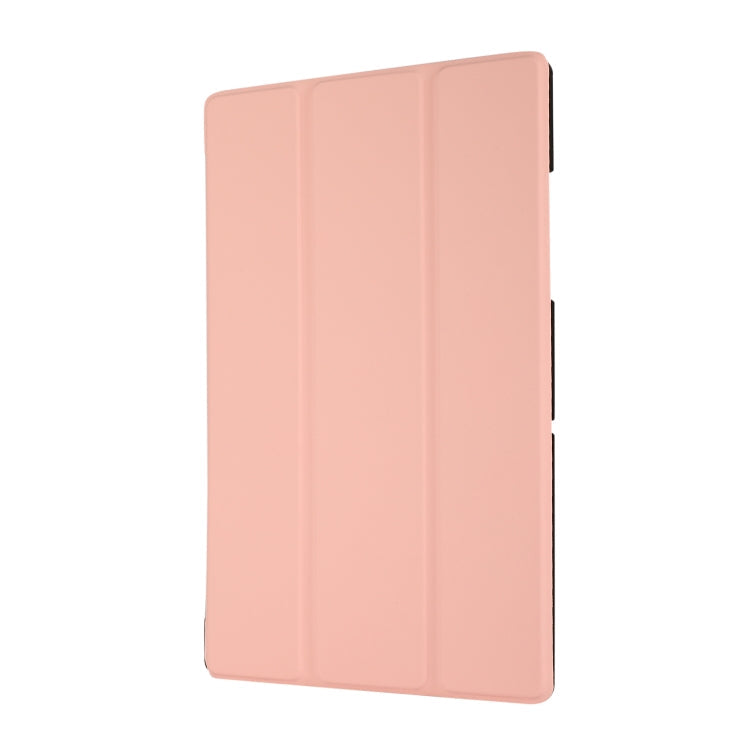 3-folding Skin Texture Horizontal Flip TPU + PU Leather Case with Holder For Samsung Galaxy Tab A7 10.4(2020) T500 / T505(Pink)