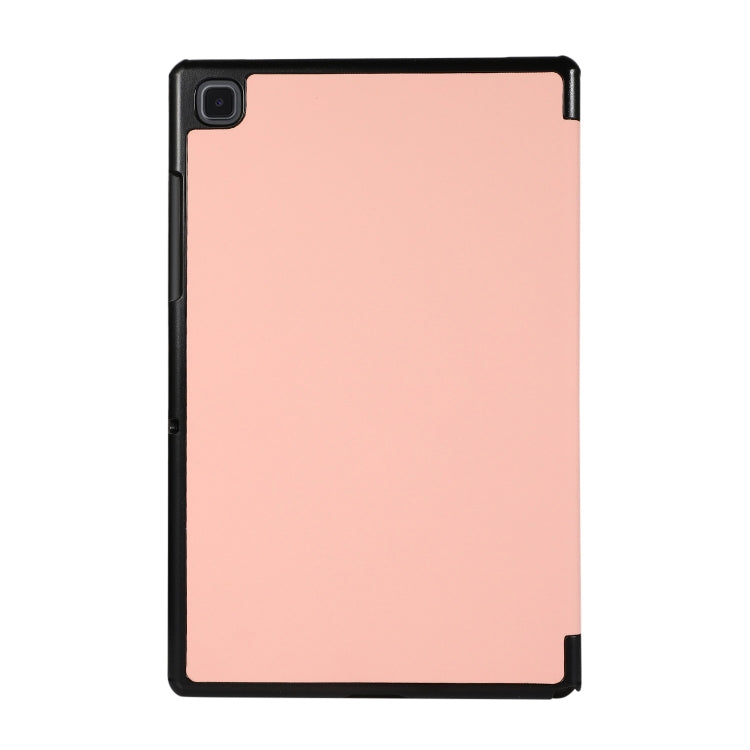 3-folding Skin Texture Horizontal Flip TPU + PU Leather Case with Holder For Samsung Galaxy Tab A7 10.4(2020) T500 / T505(Pink)