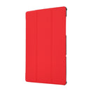 3-folding Skin Texture Horizontal Flip TPU + PU Leather Case with Holder For Lenovo M10 Plus(Red)