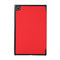 3-folding Skin Texture Horizontal Flip TPU + PU Leather Case with Holder For Lenovo M10 Plus(Red)