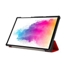 3-folding Skin Texture Horizontal Flip TPU + PU Leather Case with Holder For Lenovo M10 Plus(Red)