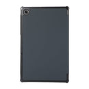 3-folding Skin Texture Horizontal Flip TPU + PU Leather Case with Holder For Lenovo M10 Plus(Black)