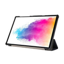 3-folding Skin Texture Horizontal Flip TPU + PU Leather Case with Holder For Lenovo M10 Plus(Black)