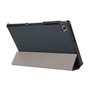 3-folding Skin Texture Horizontal Flip TPU + PU Leather Case with Holder For Lenovo M10 Plus(Black)