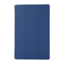 3-folding Skin Texture Horizontal Flip TPU + PU Leather Case with Holder For Lenovo M10 Plus(Navy Blue)