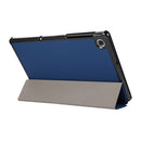3-folding Skin Texture Horizontal Flip TPU + PU Leather Case with Holder For Lenovo M10 Plus(Navy Blue)