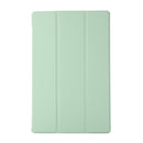 3-folding Skin Texture Horizontal Flip TPU + PU Leather Case with Holder For Lenovo M10 Plus(Mint Green)