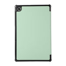 3-folding Skin Texture Horizontal Flip TPU + PU Leather Case with Holder For Lenovo M10 Plus(Mint Green)