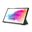 3-folding Skin Texture Horizontal Flip TPU + PU Leather Case with Holder For Lenovo M10 Plus(Mint Green)