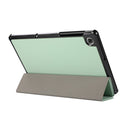 3-folding Skin Texture Horizontal Flip TPU + PU Leather Case with Holder For Lenovo M10 Plus(Mint Green)