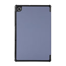 3-folding Skin Texture Horizontal Flip TPU + PU Leather Case with Holder For Lenovo M10 Plus(Lavender Grey)
