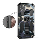 Camouflage Armor Shockproof TPU + PC Magnetic Protective Case with Holder For iPhone 12 Pro Max(Baby Blue)
