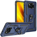 For Xiaomi Poco X3 NFC Shockproof TPU + PC Protective Case with 360 Degree Rotating Holder(Blue)
