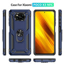 For Xiaomi Poco X3 NFC Shockproof TPU + PC Protective Case with 360 Degree Rotating Holder(Blue)