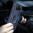 For Xiaomi Poco X3 NFC Shockproof TPU + PC Protective Case with 360 Degree Rotating Holder(Blue)