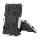 For Huawei MatePad T10/T10S/Enjoy 2 Tire Texture Shockproof TPU+PC Protective Case with Holder(White)