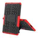 For Huawei MatePad T10/T10S/Enjoy 2 Tire Texture Shockproof TPU+PC Protective Case with Holder(Red)