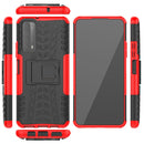 For Huawei P Smart(2021)/Y7a Tire Texture Shockproof TPU+PC Protective Case with Holder(Red)