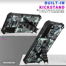 For Samsung Galaxy S21 5G Camouflage Armor Shockproof TPU + PC Magnetic Protective Case with Holder(Mint Green)