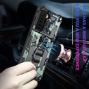 For Samsung Galaxy S21 5G Camouflage Armor Shockproof TPU + PC Magnetic Protective Case with Holder(Mint Green)