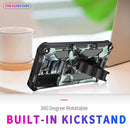 For Samsung Galaxy S21 5G Camouflage Armor Shockproof TPU + PC Magnetic Protective Case with Holder(Mint Green)
