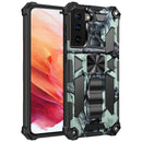 For Samsung Galaxy S21 5G Camouflage Armor Shockproof TPU + PC Magnetic Protective Case with Holder(Mint Green)